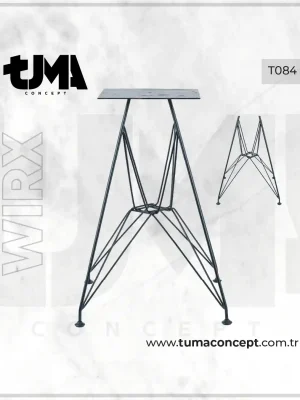 T084 WIRX Siyah Metal Masa Ayağı
