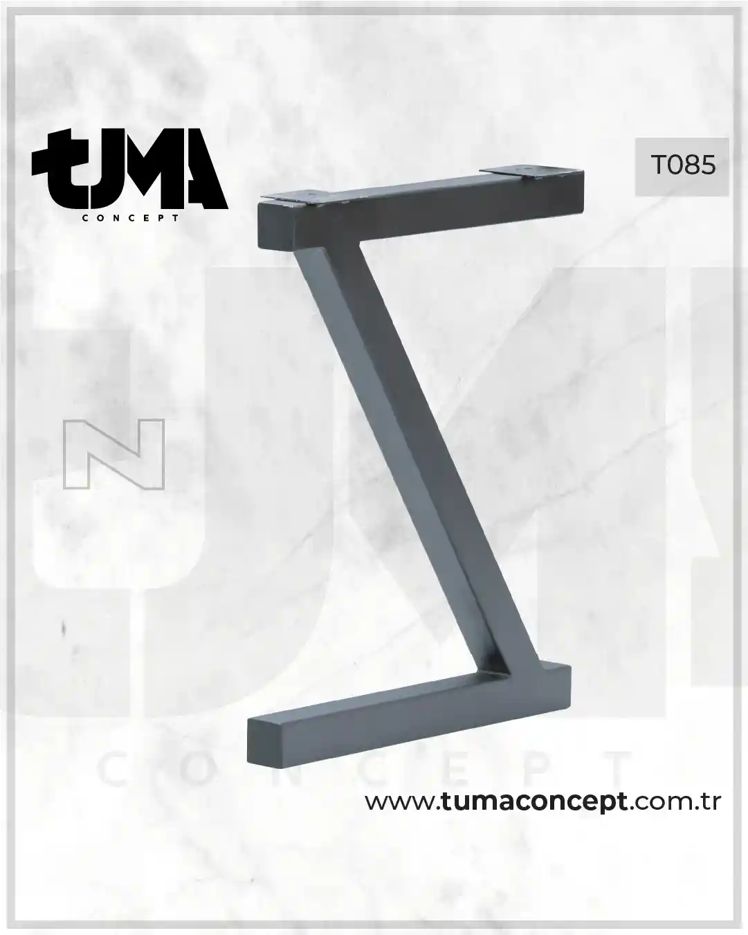 T085 Z Siyah Metal Masa Ayağı