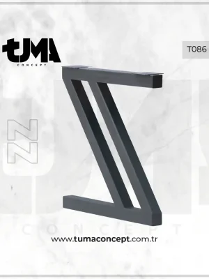 T086 ZZ Siyah Metal Masa Ayağı